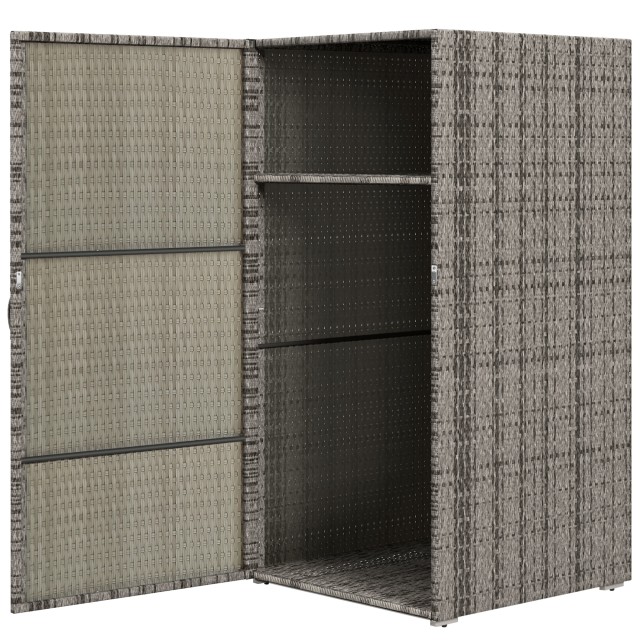 Έπιπλο κήπου Outsunny PE Rattan με 2 διαμερίσματα, 60x63x120cm, Γκρι 865-017V00GY