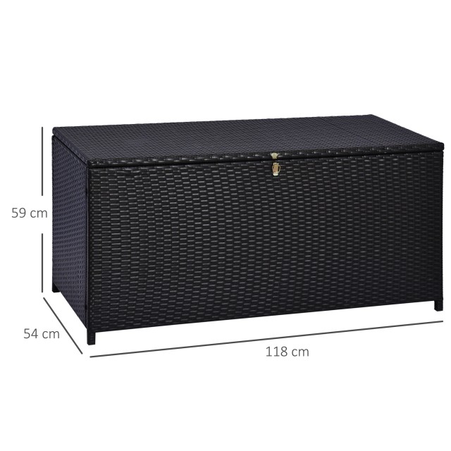 Outsunny Μπαούλο 284L Εξωτερικού Χώρου, PE Rattan & Ατσάλι, 118x54x...