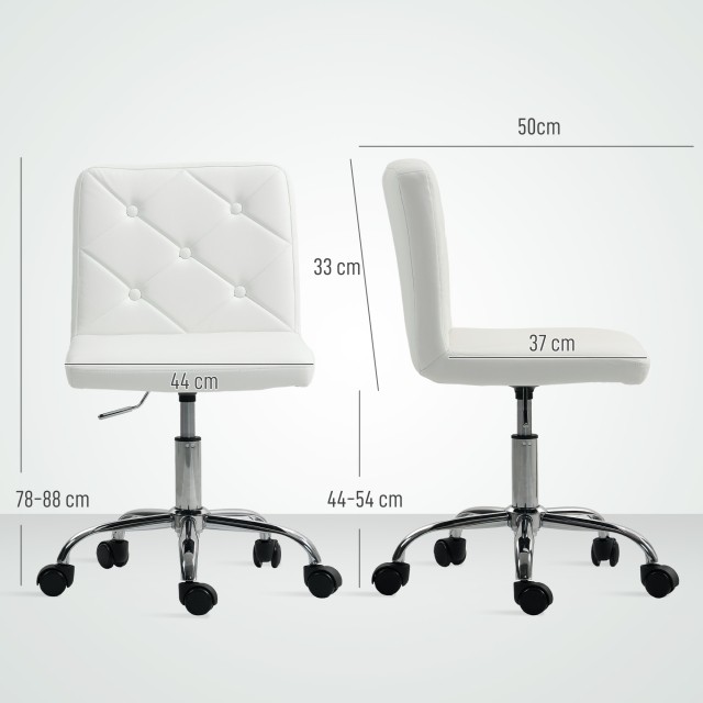 HOMCOM Ρυθμιζόμενη Καρέκλα Γραφείου, 44x50x78-88 εκ, Λευκή 921-855V...