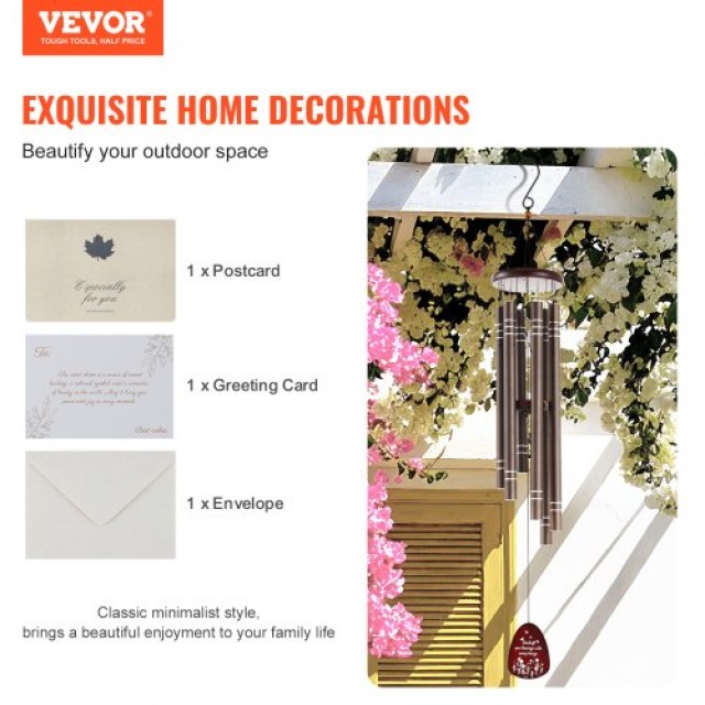 VEVOR Καμπανάκια ανέμου για εξωτερικό χώρο 1067 mm, αλουμινένια μνημειακά καμπανάκια με βαθύ τόνο. JSFLZS42INCHJ4LJ9V0