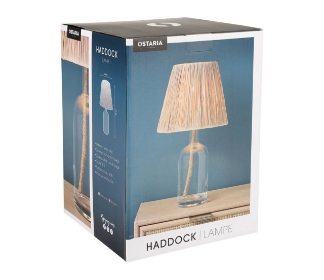 Ostaria Λάμπα γυάλινη με σχοινί Haddock h40 Φυσικό χρώμα -37515