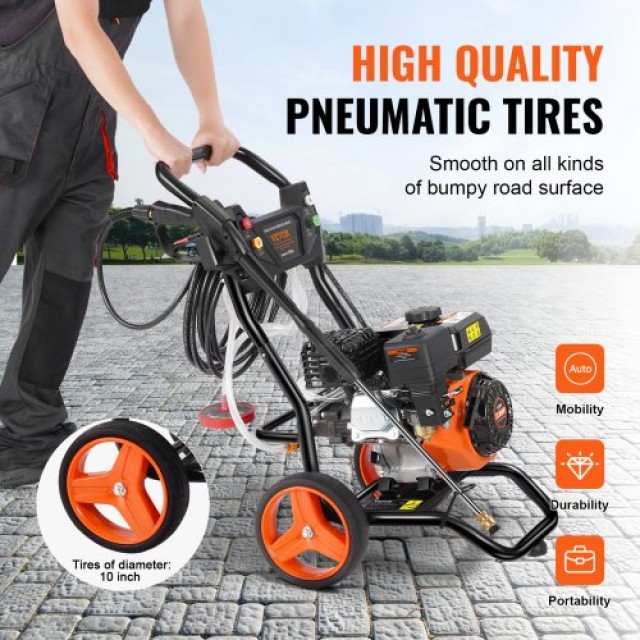 VEVOR  Πλυστικό Μηχάνημα Βενζίνης 3400 PSI 2.6 GPM με 5 Ακροφύσια για Αυτοκίνητα Κάθετο RYGYQXJLBLS12CK4AV0