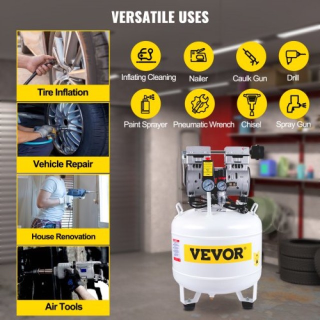 Φορητός Αεροσυμπιεστής VEVOR 35L/7.7 Γαλόνια, 1HP, 115PSI, 5.9CFM  KY35L750W220VV1K1V2
