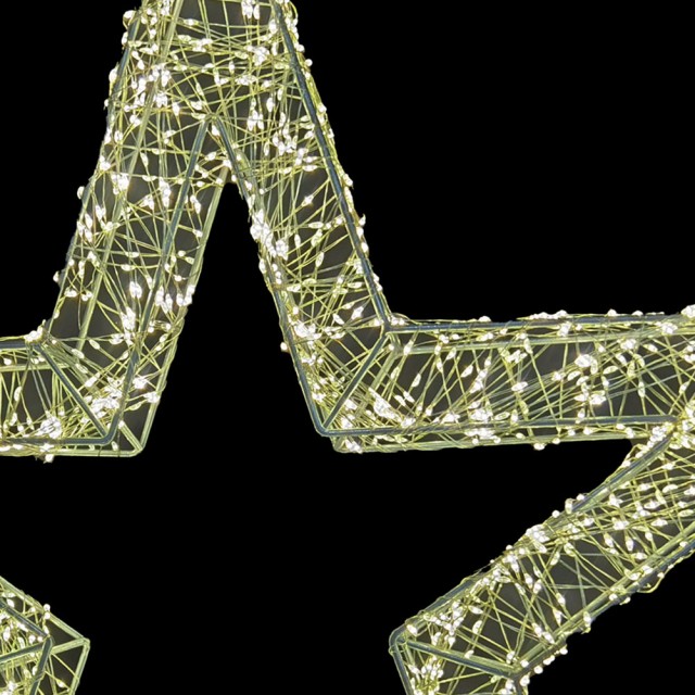 BAKAJI Στέλλα Φωτεινή Χριστουγεννιάτικη 3D LED με Θερμό Φως Πλάτος ...