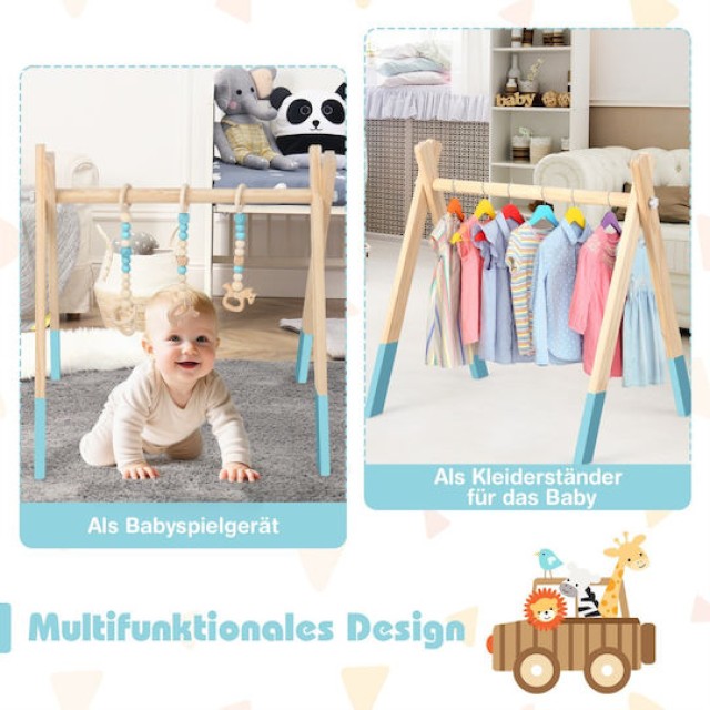 Costway Ξύλινο Βρεφικό Γυμναστήριο με 3 Παιχνίδια - Πράσινο BE10062GN Costway Ξύλινο Βρεφικό Γυμναστήριο με 3 Παιχνίδια - Πράσινο BE10062GN