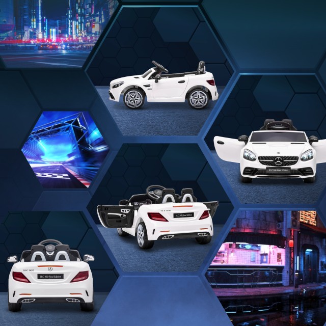AIYAPLAY Ηλεκτρικό Αυτοκίνητο για Παιδιά Άδεια Mercedes SLC 300 με Τηλεχειριστήριο σε PP και Μέταλλο 107x62.5x44 cm Λευκό 370-22