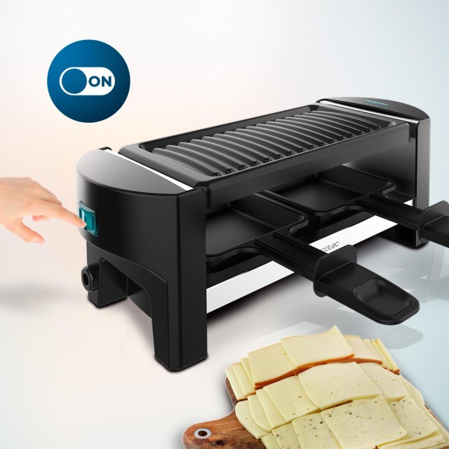CECOTEC  Μηχανή Raclette Cheese&Grill 3200 για 2 Άτομα με Grill 320W, Ανοξείδωτη Κατασκευή και Αντικολλητική Πλάκα Ψησίματος  CEC-03264