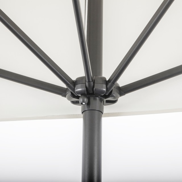 Outsunny Space-Saving Mezzaluna ομπρέλα τοίχου με άνοιγμα μανιβέλας, κρέμα 84D-074CW