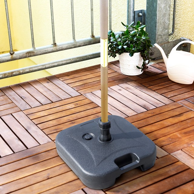 Outsunny Βάση Ομπρέλας Γεμιζόμενη με Νερό και Άμμο, HDPE, Μαύρο 46x45x26 cm 84D-050