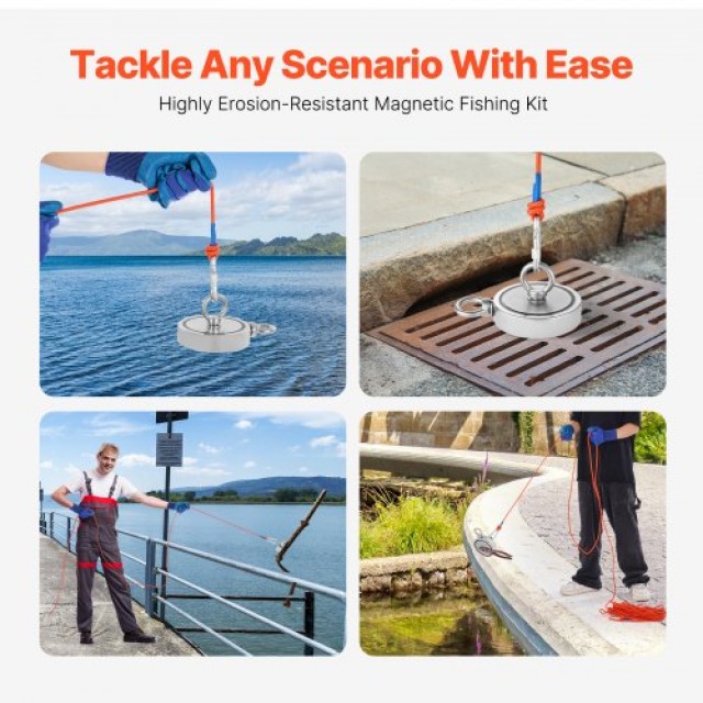 VEVOR Πανίσχυρος Μαγνήτης Συλλογής 2000 LBS με Διπλή Έλξη και Αξεσο...