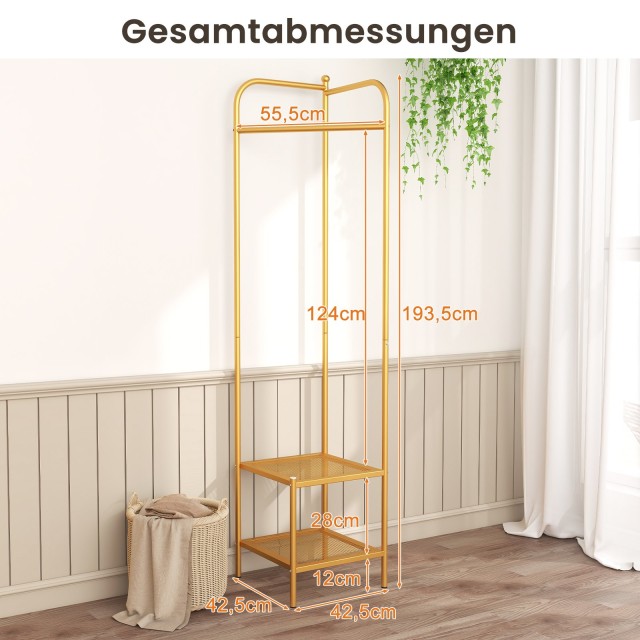 Costway Επιδαπέδιος Μεταλλικός Καλόγερος με Άγκιστρο στο Πάνω Μέρος...