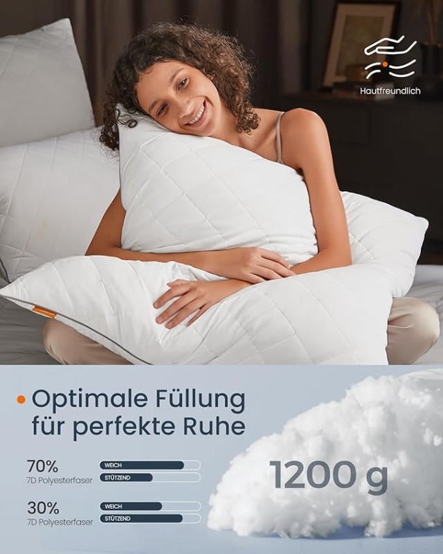 Σετ Μαξιλαριών SONGMICS HOME 80x80 εκ, Αναστρέψιμα, Λευκό Cloud 