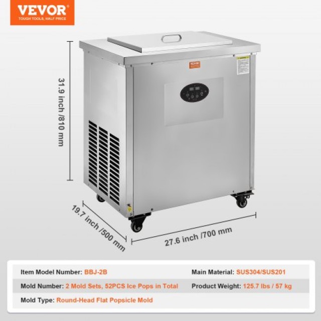 VEVOR Επαγγελματική Μηχανή Παγωτίνιων - 52 Τεμάχια  SYBBJ2M26000YCMF1V2