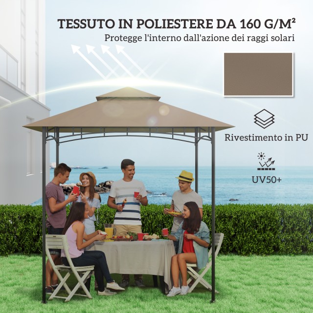 Outsunny  Κάλυμμα για Κιόσκι Κήπου για Μπάρμπεκιου 1.52x2.44 μ σε 2...