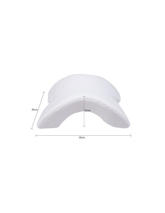 Ορθοπεδικό Καμπυλωτό Μαξιλάρι Αυχένα από Memory Foam 30 x 35 x 13cm Λευκό MWS16591