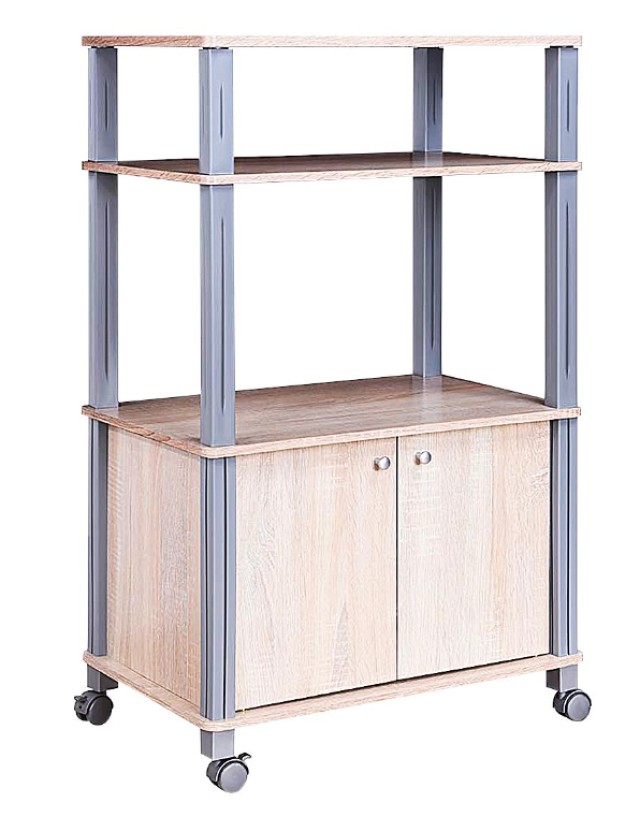 Τρόλεϊ Κουζίνας με Ράφια και Ρόδες 60 x 40 x 98 εκ. HW60180OA Costway