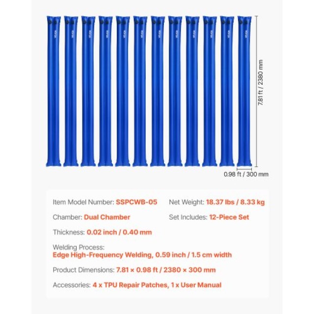 VEVOR Σάκοι Νερού 26 Gauge Διπλού Θαλάμου για Χειμερινό Κάλυμμα Πισ...