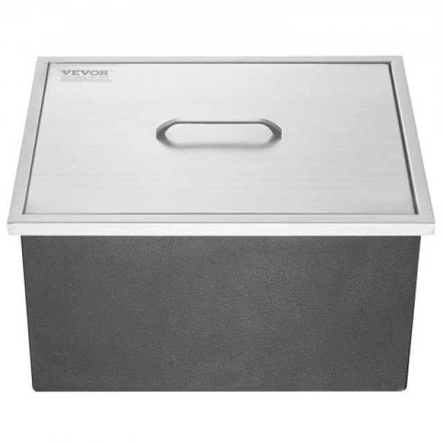 VEVOR Εντοιχιζόμενη Παγοθήκη, 22x17x12 Ανοξείδωτη Ψύκτρα, 40 qt Εξωτερική Κουζίνα, με Καπάκι και Αποστράγγιση  QRSCBCGG22LXVEK40V0