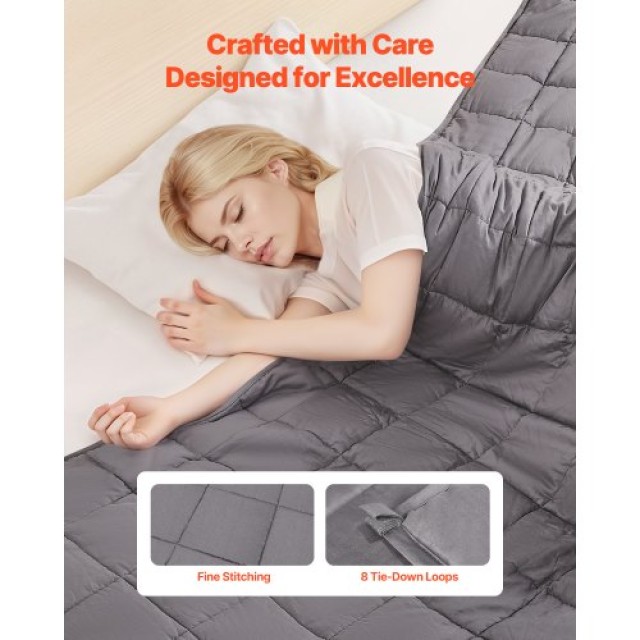 VEVOR Βαρύ Κουβέρτα 25lb 80x87 in King Size 100% Βαμβάκι JZMTMBT25L...
