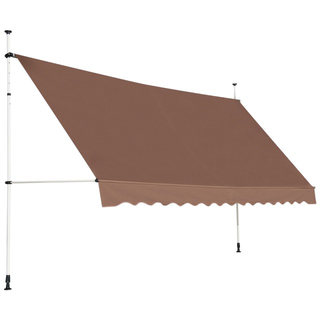 Costway  Κλασική καφέ τέντα 400 cm για μπαλκόνι, UV-ανθεκτική & χωρ...