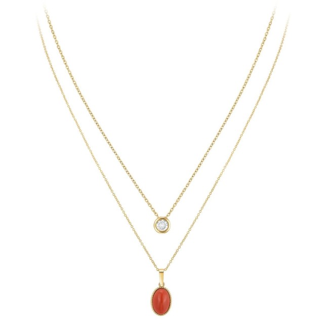 So Charm Σετ 2 Κολιέ διακοσμημένο με Κρύσταλλα Swarovski και με Κόκ...