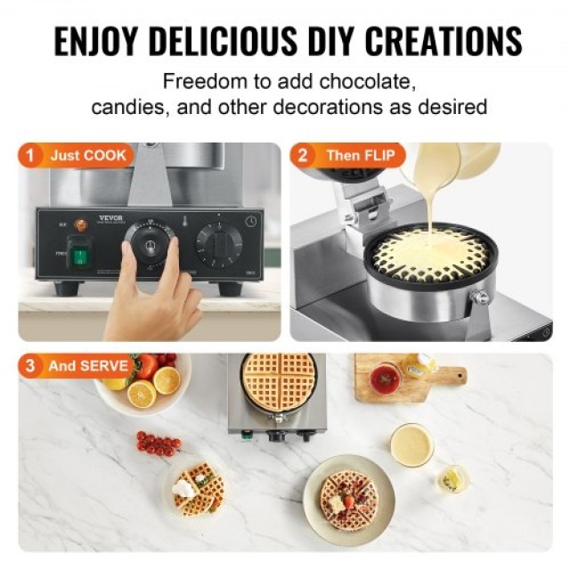 VEVOR Επαγγελματική Βαφλιέρα Στρογγυλή Αντικολλητική 1230W SYBLSHF... VEVOR Επαγγελματική Βαφλιέρα Στρογγυλή Αντικολλητική 1230W SYBLSHF...