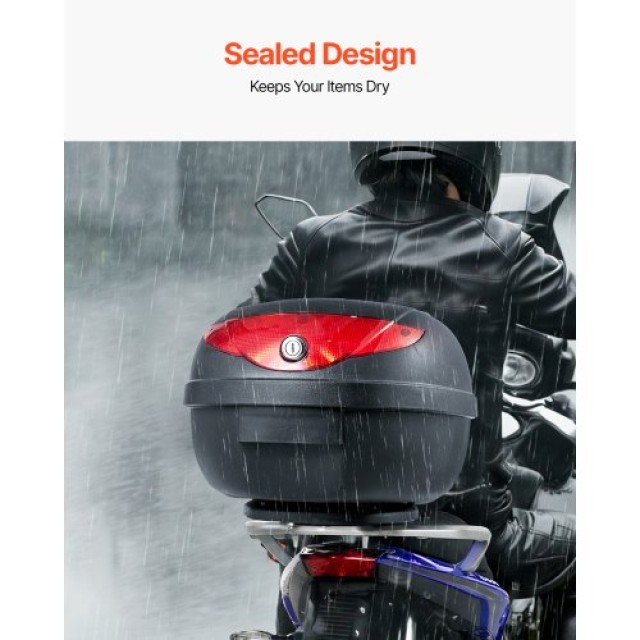 VEVOR 24L Μοτοσυκλετιστικό Κουτί Αποθήκευσης με Αντανακλαστικό Πάνε...