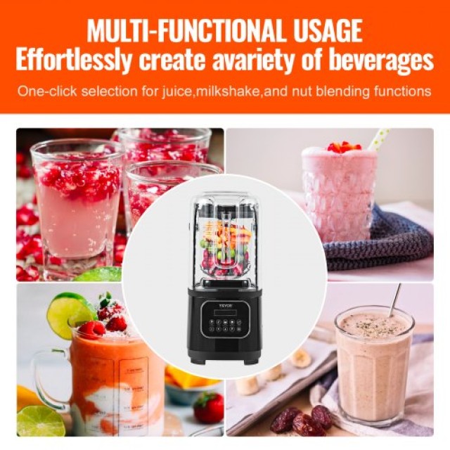 VEVOR Επαγγελματικός Μπλέντερ Πάγκου 68 oz για Smoothies & Shakes TSSBJ20L1600W4DTQV2