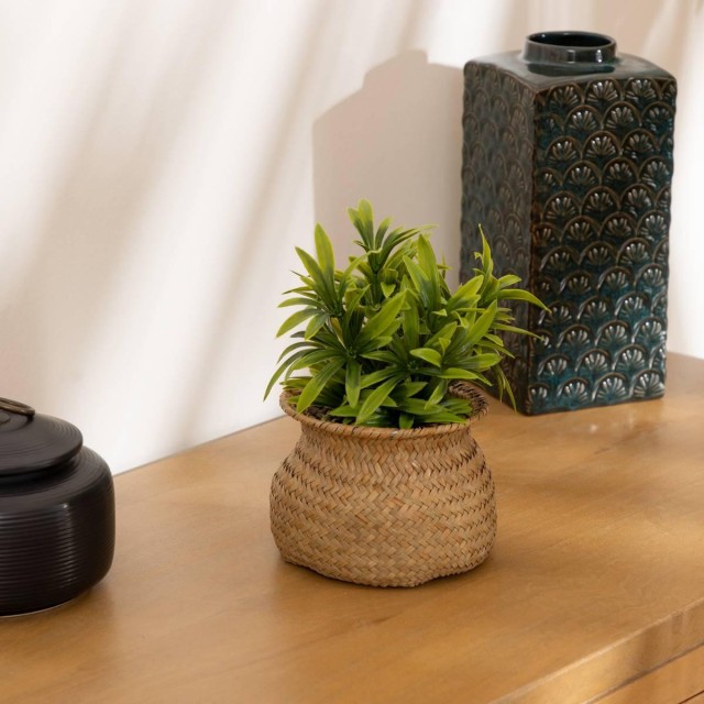 Atmosphera Τεχνητό Φυτό «Jiling» με Ψάθινη Επένδυση και Διακοσμητικ...