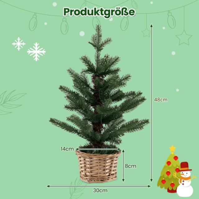Μίνι Χριστουγεννιάτικο Δέντρο  48 cm για το Σπίτι ή το Γραφείο με Φ...