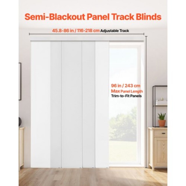 VEVOR Επεκτάσιμο Κουρτινόξυλο Panel 116-218 cm Λευκό (Κόβεται) MBGD...