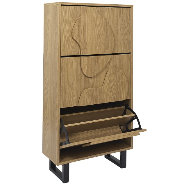 Home Deco Factory Παπουτσοθήκη CALYPSO - Καφέ και Μαύρο 60 x 115 x ...