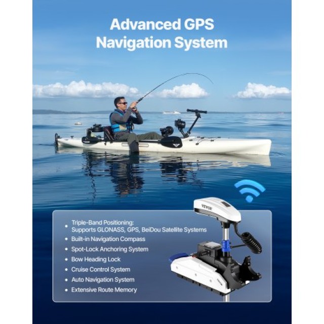 VEVOR Ηλεκτρική Εξωλέμβια Μηχανή Θαλάσσης 55lb 12V με Άξονα 54 GPSK...