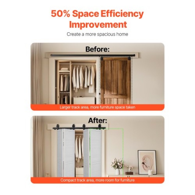 VEVOR Κιτ Συρόμενης Πόρτας Αχυρώνα 52 για Τέσσερις Πόρτες ZDSMDGDGS...