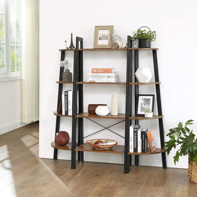 VASAGLE Γωνιακή Ραφιέρα Βιομηχανικού Στυλ 33.9x33.9x124.5cm με 4 Ρά...