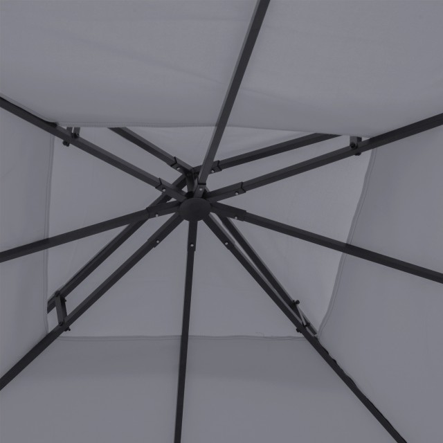 Outsunny ανταλλακτική οροφή για Gazebo 3x3m με 2 επίπεδα και ανθεκτική στην υπεριώδη ακτινοβολία, σκούρο γκρι 84C-041CG