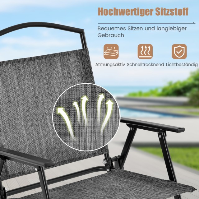 Costway Σετ Πτυσσόμενων Επίπλων Βεράντας 5 Τεμαχίων με Μεταλλικό Σκ...