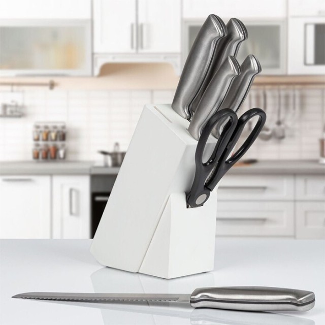 Σετ Μαχαιριών Ανοξείδωτα με Ξύλινη Βάση C-MBS4018-White CLASSBACH Σετ Μαχαιριών Ανοξείδωτα με Ξύλινη Βάση C-MBS4018-White CLASSBACH