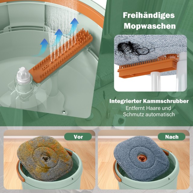 Costway Σετ Σφουγγαρίσματος με Σύστημα Διαχωρισμού - 35,5x20 εκ. CL...