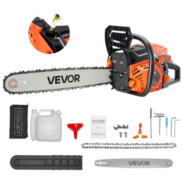VEVOR Αλυσοπρίονο Βενζίνης 62cc 3.6 HP 20 ιντσών για Κοπή Ξύλου RQL...