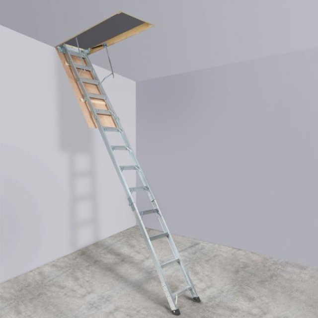 Πτυσσόμενη Σκάλα Σοφίτας VEVOR, 350lb, 22.5 x 63, Αλουμινίου, 9.5-12 Ύψος Οροφής  ZDKKSGLTLHJ3WVQM2V0