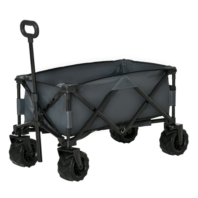 Τρόλεϊ Outsunny Garden μέγιστο φορτίο 70kg με τηλεσκοπική λαβή, από μέταλλο και ύφασμα Oxford, 108x55 cm, γκρι 845-311CG
