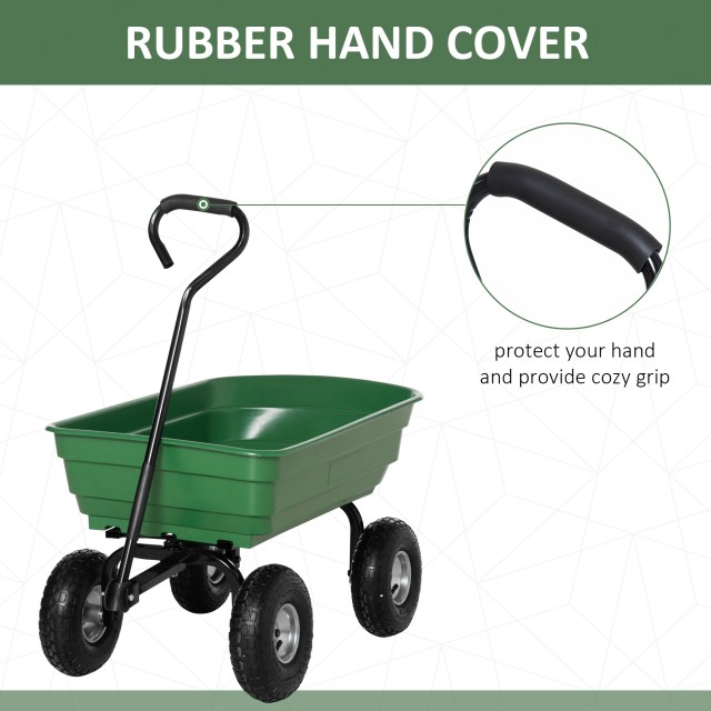 Outsunny Garden Cart με ατσάλινη κατασκευή και ελαστικά, 108x52x100cm, πράσινο B71-016V01
