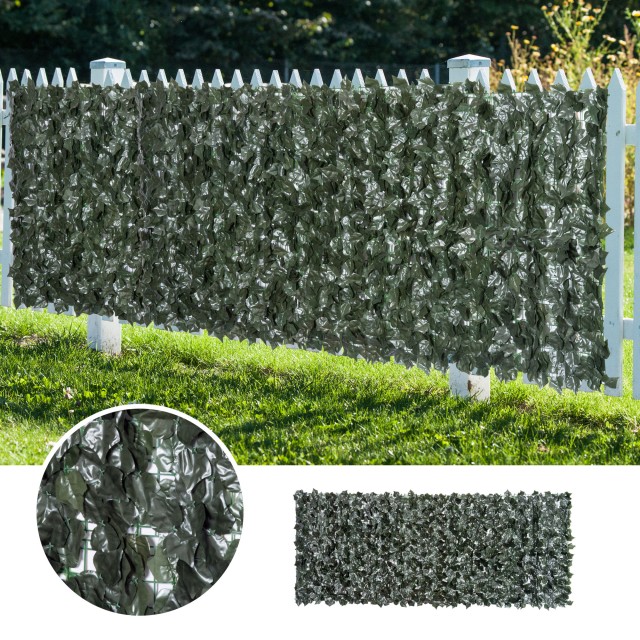 Outsunny Roll of Artificial Hedge για Μπαλκόνι και Κήπο σε Anti-UV PE με σκούρα πράσινα φύλλα, 300x150 cm 844-201