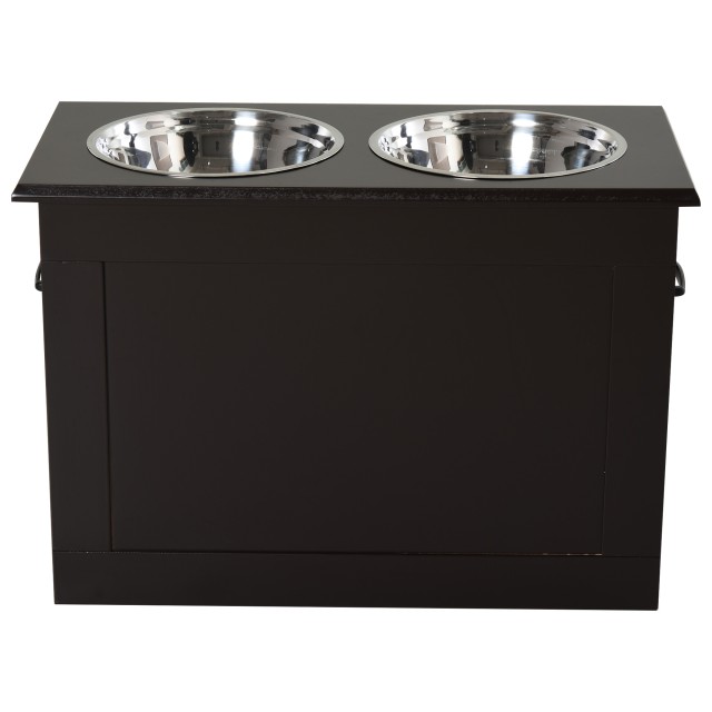 PawHut Raised Dog Bowl Hold with 2 Bowls Φ24cm από ανοξείδωτο ατσάλι D08-021CF