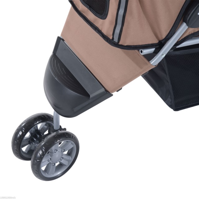 PawHut Dog Stroller Pet Cart, Coffee, 75 x 45 x 97cm D00-041CF