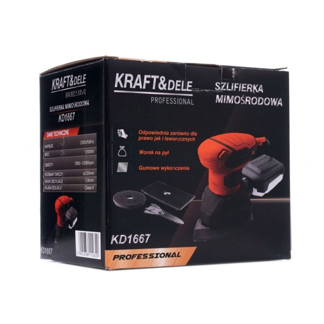 Έκκεντρο Πολυτριβείο 125 mm 1200 W Χρώματος Πορτοκαλί Kraft&Dele KD...