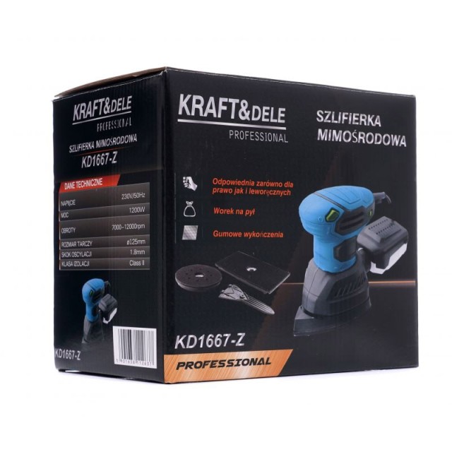 Έκκεντρο Πολυτριβείο 125 mm 1200 W Χρώματος Μπλε Kraft&Dele KD-1667-Z