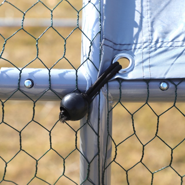 PawHut Outdoor Metal Chicken Coop με υφασμάτινο κάλυμμα Oxford, 600x303,5x195 cm, Ασημί D51-139V08SR