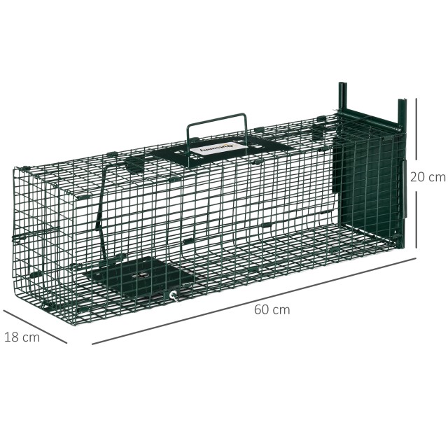 Μεταλλική Παγίδα - Κλουβί Ζώων με 1 Πόρτα 60 x 18 x 20 cm Outsunny AB0-015